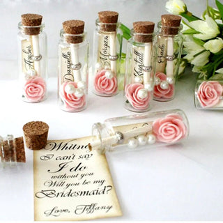 12 Mini Bottiglie Vetro Tappo Sughero Idea Bomboniera Matrimonio Evento Festa - DA NOTARE