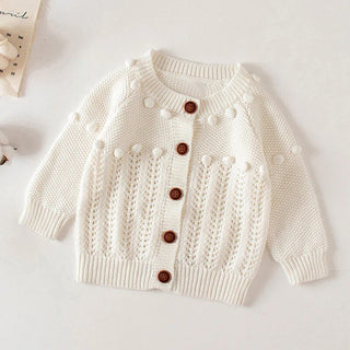 Abbigliamento Bambina Autunno Inverno Cardigan Manica Lunga Bottoni Cotone Monocolore - DA NOTARE