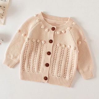Abbigliamento Bambina Autunno Inverno Cardigan Manica Lunga Bottoni Cotone Monocolore - DA NOTARE