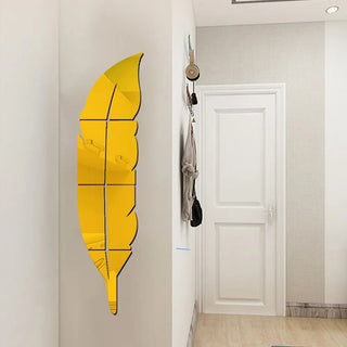 Adesivo Murali Specchio 3D Piuma Acrilico Decorazione Casa Accessori Sospesi - DA NOTARE
