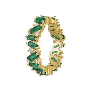 Anello Donna Gioiello Accessorio Femminile Oro Cristallo Verde Tondo - DA NOTARE