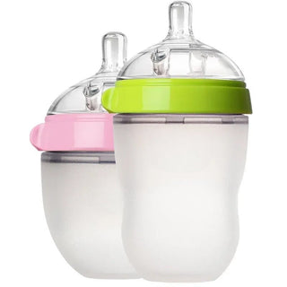 Biberon Silicone Verde/Rosa Senza BPA Bambini Neonati Prima Infanzia - DA NOTARE