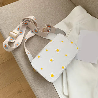Borsa Donna Mini Bag Tracolla Cerniera Tasca Fantasia Floreale Margherite Casual Multicolore - DA NOTARE