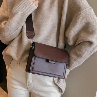 Borsa Donna Tracolla Vintage Casual Tasca Interna Clip Rettangolare Mini Bag Monocolore - DA NOTARE