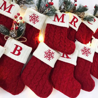 Calze Natalizie Alfabeto Iniziali Decorazione Casa Natale Ornamento Regali Festa - DA NOTARE