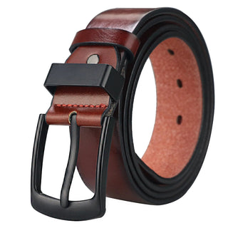 Cintura Casual Vintage Uomo Cuoio Larga Versatile Fibbia Metallo Ardiglione Nero Marrone - DA NOTARE