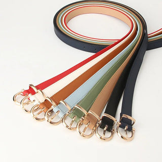 Cintura Donna Ecopelle Monocolore Fibbia Dorata Accessorio Moda Femminile Design - DA NOTARE
