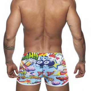 Costume Bagno Uomo Pantaloncino Cartone Stampa Multicolore Aderente Estate Spiaggia Piscina - DA NOTARE