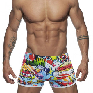 Costume Bagno Uomo Pantaloncino Cartone Stampa Multicolore Aderente Estate Spiaggia Piscina - DA NOTARE