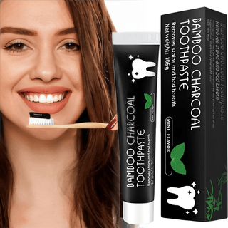 Dentifricio Gusto Menta Carbone Bambù Naturale Pulizia Profonda Sbiancante Nero Igiene Orale - DA NOTARE