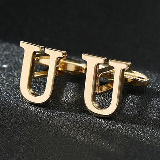 Gemelli Lettera Uomo Polsini Camicia Personalizzato Nozze Oro Coppia Elegante - DA NOTARE