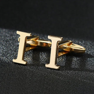 Gemelli Lettera Uomo Polsini Camicia Personalizzato Nozze Oro Coppia Elegante - DA NOTARE
