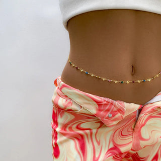 Gioiello Donna Body Chain Corpo Ciondoli Multicolore Oro Argento Spiaggia Mare Estate - DA NOTARE