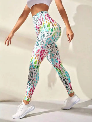 Leggings Donna Multicolore Fantasia Leopardata Slim Fit Yoga Ginnastica Palestra Sport Jogging - DA NOTARE