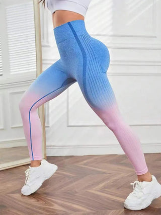 Leggings Yoga Donna Sexy Sportivi Senza Cuciture Sfumati Palestra Abbigliamento Fitness Push Up Collant - DA NOTARE