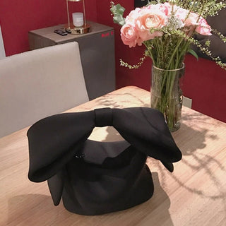 Mini Bag Donna Tinta Unita Cotone Pochette Fiocco Grande Casual Elegante - DA NOTARE