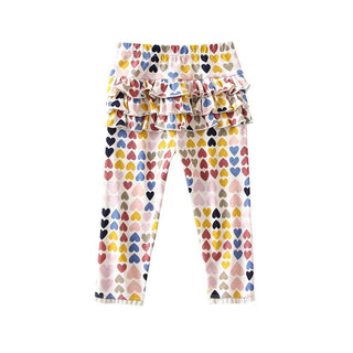 Moda Bambina Pantalone Leggings Volant Varie Fantasie Multicolore Aderente Casual - DA NOTARE