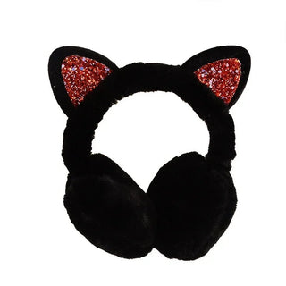 New Lovely Winter Warm Cat Ear Warmers Glitter Ears Plush Earmuffs for Women Playful Girls Ear Muffs Cold Protection Warm Hot - DA NOTARE