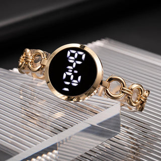 Orologio Donna Polso Acciaio Inossidabile Braccialetto Bracciale Digitale Quadrante Tondo Elegante - DA NOTARE