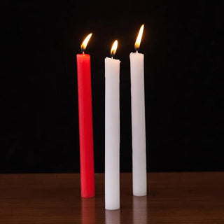 Pacco 10 Pezzi Candele Rosse Bianche Illuminazione Domestica Senza Fumo Decorazione Romantica - DA NOTARE
