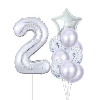 Palloncini Set 10 Pezzi Compleanno Party Eventi Lattica Numero Stella Cuore Baby Shower - DA NOTARE