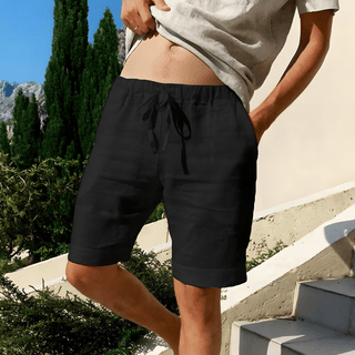 Pantaloncino Lino Cotone Uomo Laccio Tasche Design Casual Moda - DA NOTARE