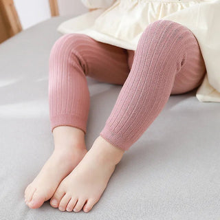 Pantalone Leggings Collant Unisex Bimbo Bimba Baby Aderente Coste Tinta Unita Caldo Cotone Autunno Inverno - DA NOTARE
