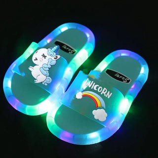 Pantofola Bambino Bambina Unisex Scarpe Fascia Illuminazione Led Sticker Multicolore Casa Relax - DA NOTARE