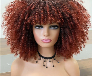 Parrucca Riccia Afro Crespa Capelli Corti Sintetiche Senza Colla Hair Style - DA NOTARE