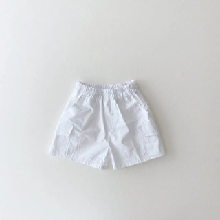 Shorts Abbigliamento Bambini Pantaloncino Bimbo Bimba Cotone Monocolore Elastico Tasche - DA NOTARE