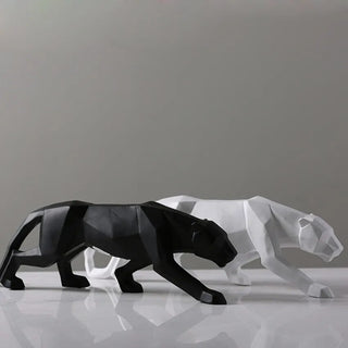 Statua Leopardo Pantera Resina Animale Geometrico Scultura Astratta Decorazione Moderna Domestica Arredamento - DA NOTARE