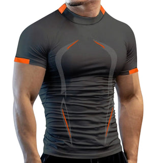 T-Shirt Uomo Fitness Manica Corta Slim Fit Traspirante Elastica Sportiva Jogging Palestra - DA NOTARE