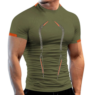 T-Shirt Uomo Fitness Manica Corta Slim Fit Traspirante Elastica Sportiva Jogging Palestra - DA NOTARE