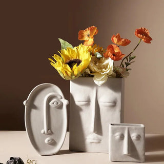Vaso Ceramica Viso Creativo Decorazione Semplice Arredamento Soggiorno Disposizione Fiori Casa Vaso Arte - DA NOTARE
