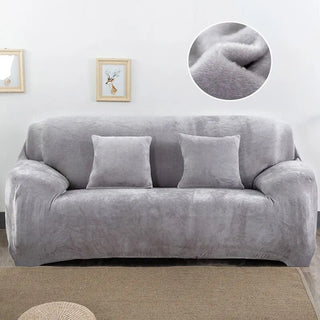 Funda de almohada Sofá de felpa elástica de color sólido Sofá Funda de sofá Sala de estar