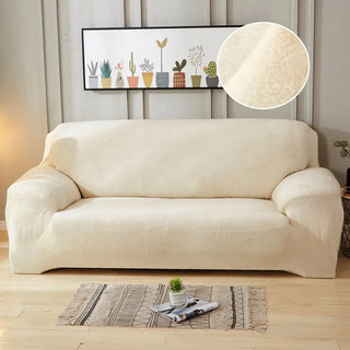 Funda de almohada Sofá de felpa elástica de color sólido Sofá Funda de sofá Sala de estar