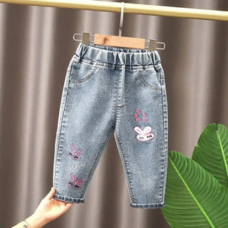 Abbigliamento Bambina Pantalone Skinny Jeans Denim Elastico Tasche Stampa Casual Comodo - DA NOTARE