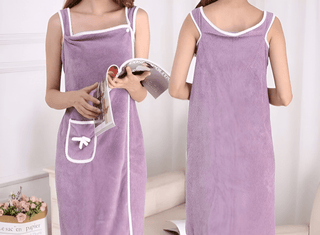 Women's Bathrobe Soft Microfiber Wearable Quick Dry Plush Bath – DA NOTARE