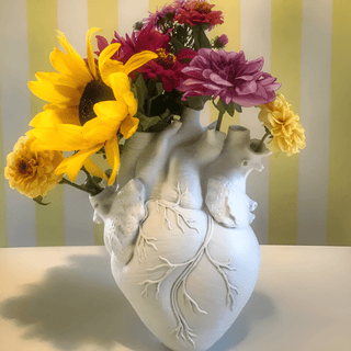 Vase Flowers Shape Heart Anatomical Resin Container Dried Flowers Sculpture  Table Home Decoration Ornaments